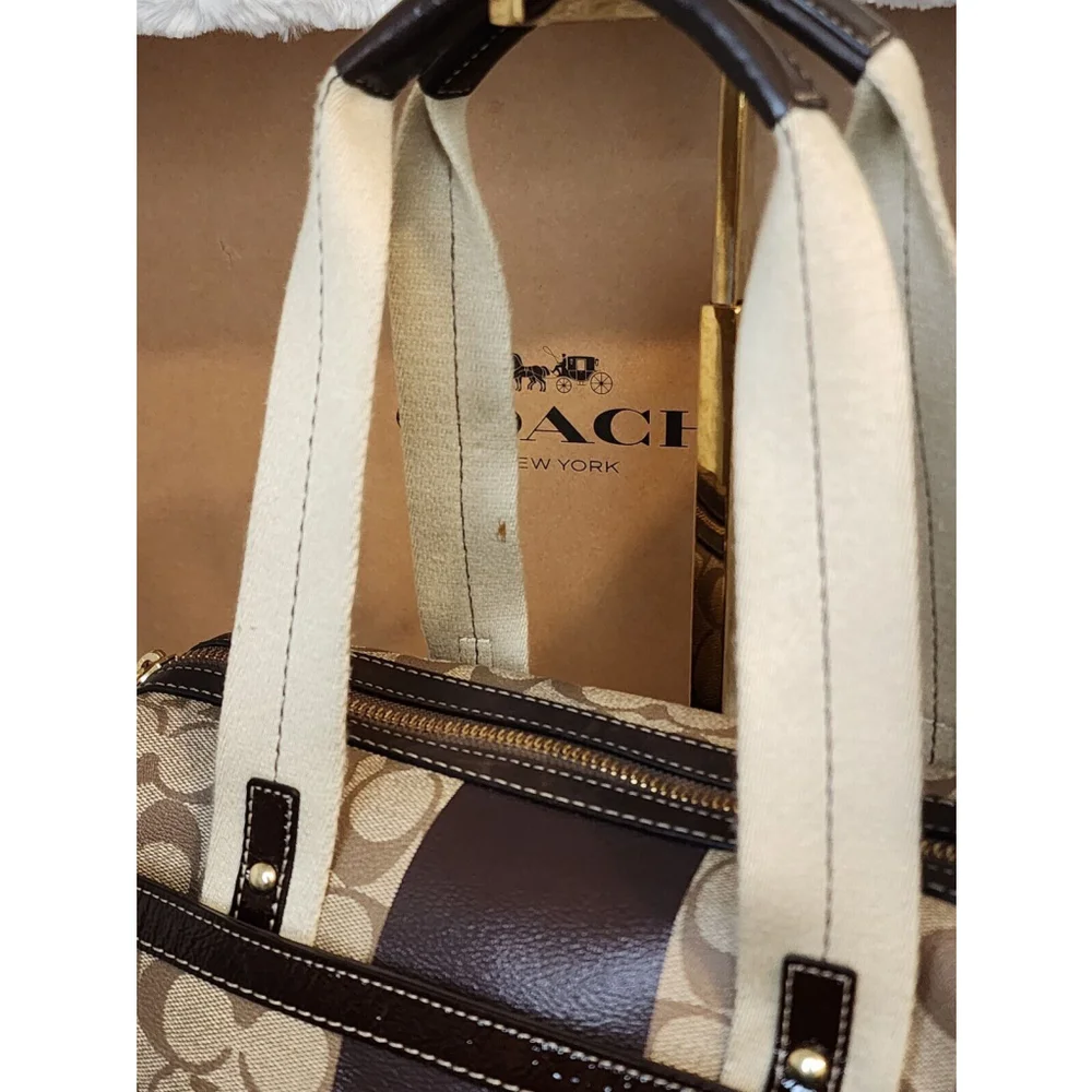 Coach Signature Canvas Satchel in Khaki/Brown